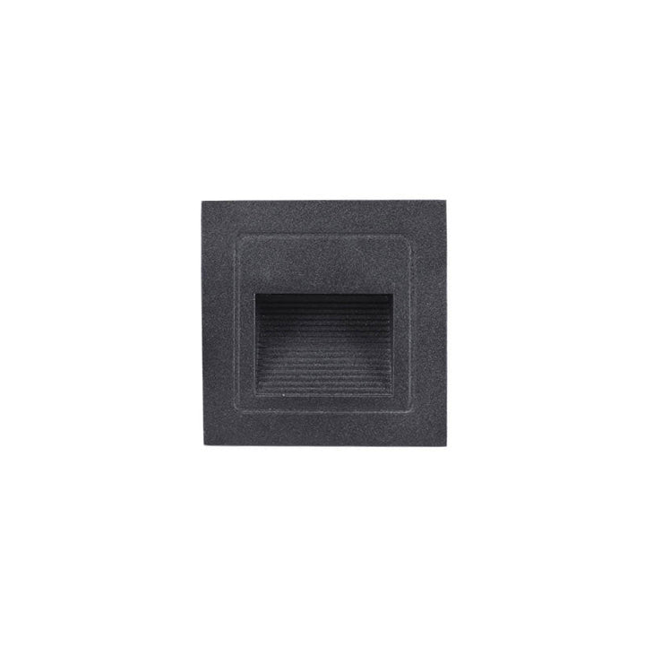Aluminum Quadrilateral Recessed Wall Light Minimalistic Black LED Footlight for Stairway | Stornfield