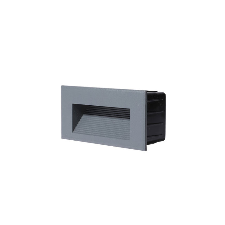 Aluminum Quadrilateral Recessed Wall Light Minimalistic Black LED Footlight for Stairway | Stornfield