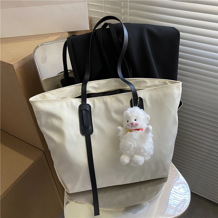 Charming Plush Bear Keychain Tote Bag