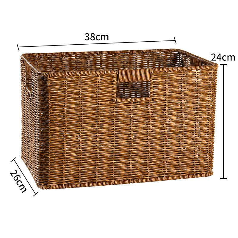 Handcrafted Rectangular Wicker Storage Bin Stornfield