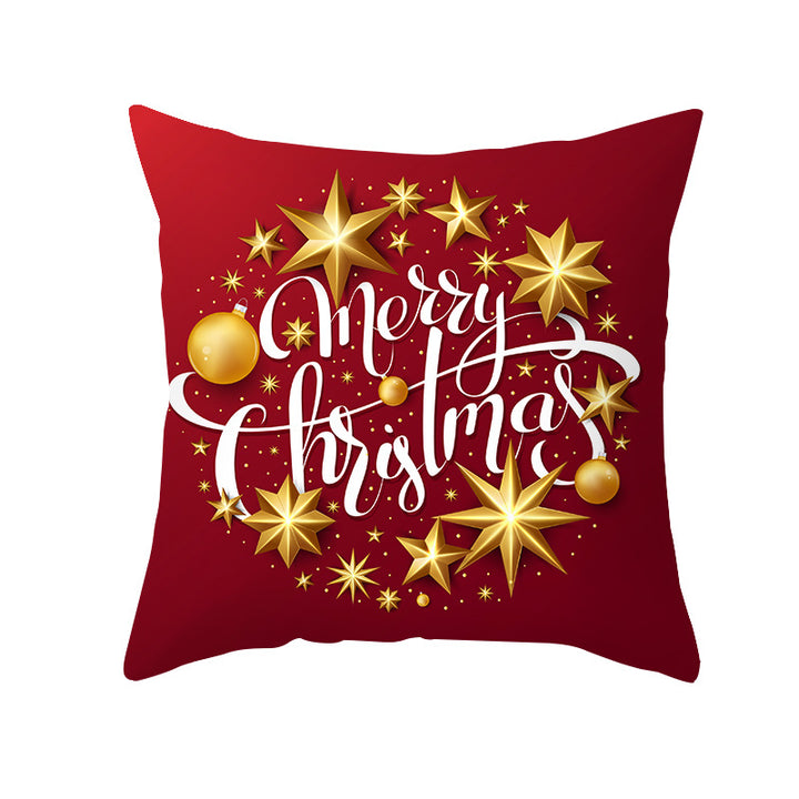 Festive Holiday Square Throw Pillow Cover Merry Christmas Ornaments & Snowflake Print with Concealed Zipper