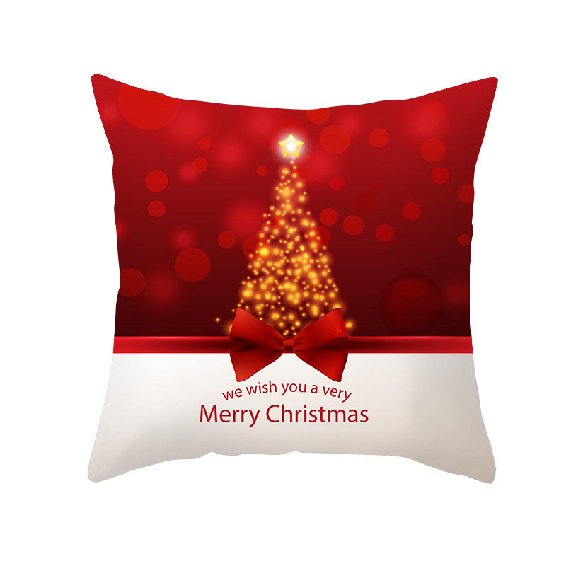 Festive Holiday Square Throw Pillow Cover Merry Christmas Ornaments & Snowflake Print with Concealed Zipper