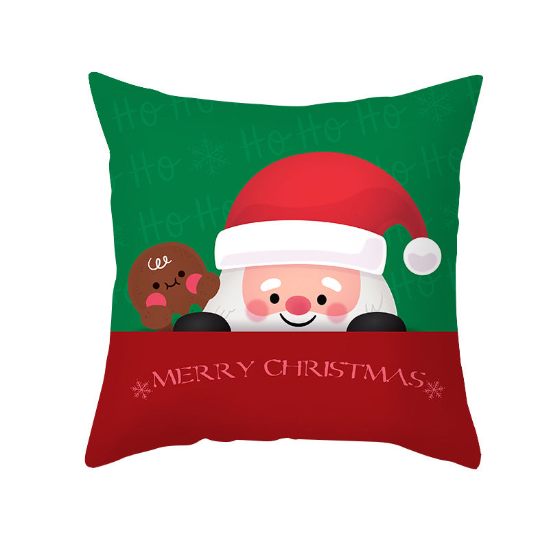 Festive Holiday Square Throw Pillow Cover Merry Christmas Ornaments & Snowflake Print with Concealed Zipper