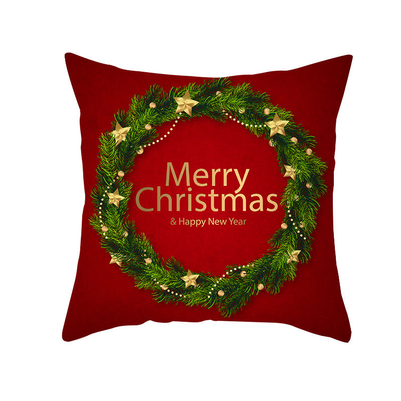 Festive Holiday Square Throw Pillow Cover Merry Christmas Ornaments & Snowflake Print with Concealed Zipper