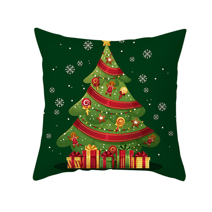 Festive Holiday Square Throw Pillow Cover Merry Christmas Ornaments & Snowflake Print with Concealed Zipper