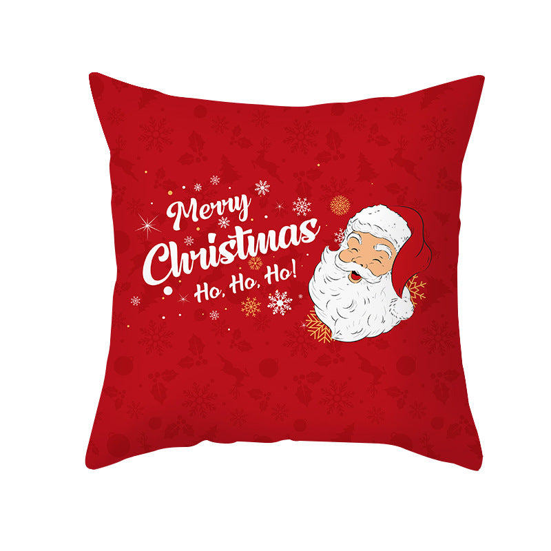 Festive Holiday Square Throw Pillow Cover Merry Christmas Ornaments & Snowflake Print with Concealed Zipper