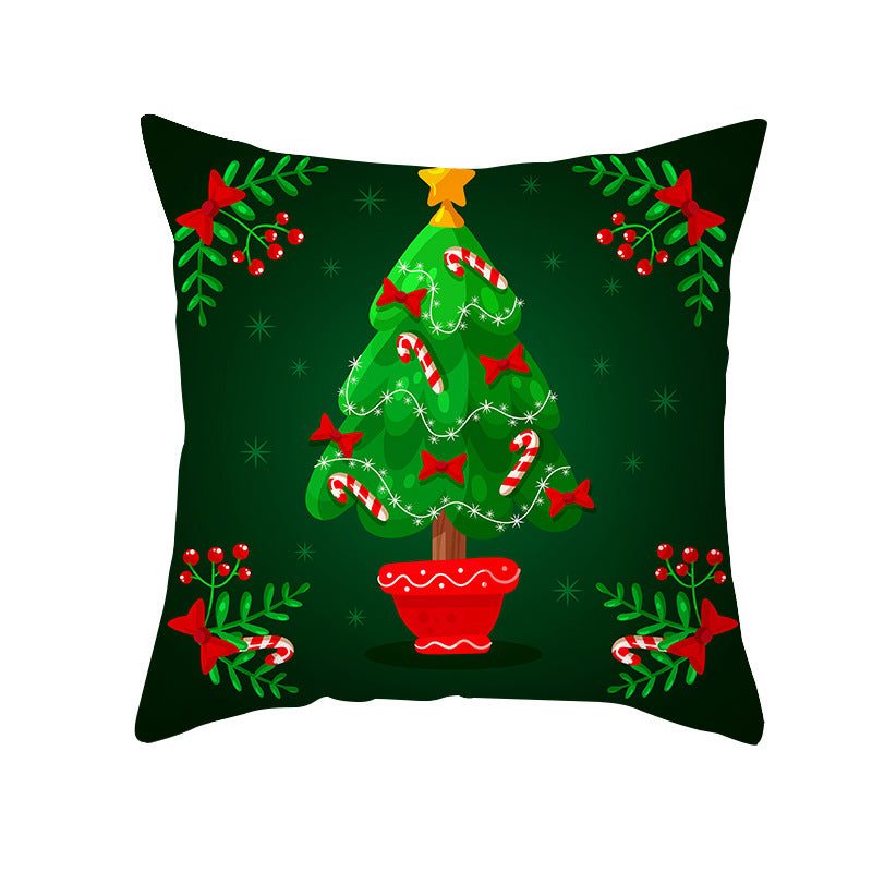Festive Holiday Square Throw Pillow Cover Merry Christmas Ornaments & Snowflake Print with Concealed Zipper