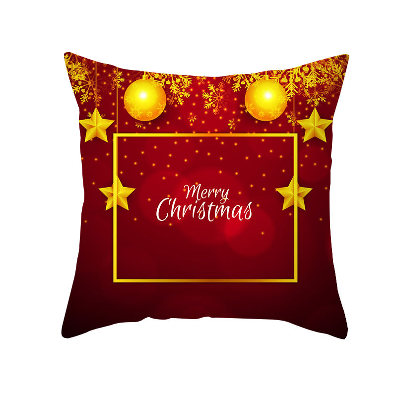 Festive Holiday Square Throw Pillow Cover Merry Christmas Ornaments & Snowflake Print with Concealed Zipper