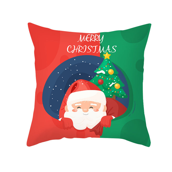 Festive Holiday Square Throw Pillow Cover Merry Christmas Ornaments & Snowflake Print with Concealed Zipper