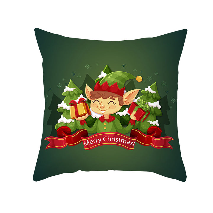 Festive Holiday Square Throw Pillow Cover Merry Christmas Ornaments & Snowflake Print with Concealed Zipper