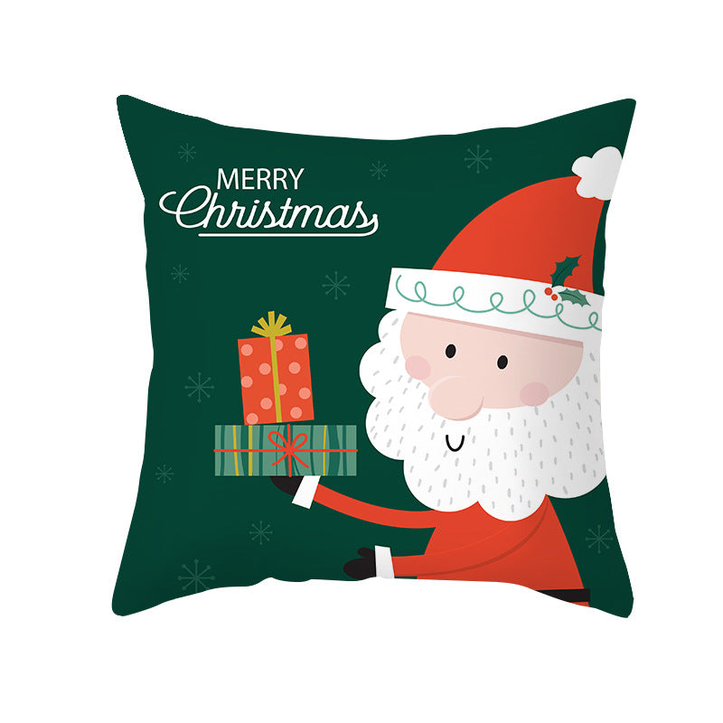 Festive Holiday Square Throw Pillow Cover Merry Christmas Ornaments & Snowflake Print with Concealed Zipper