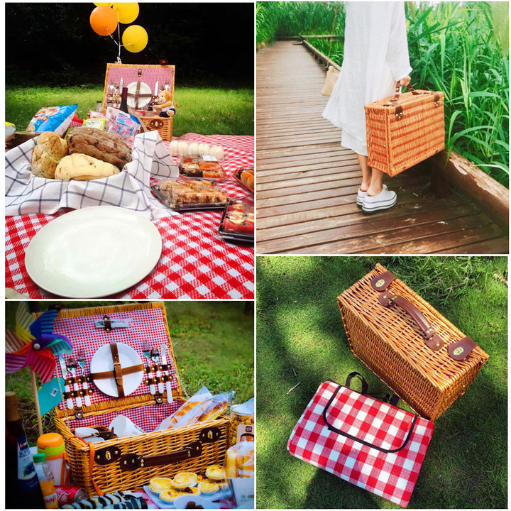 Women's picnic basket with integrated dish set and stylish details Stornfield