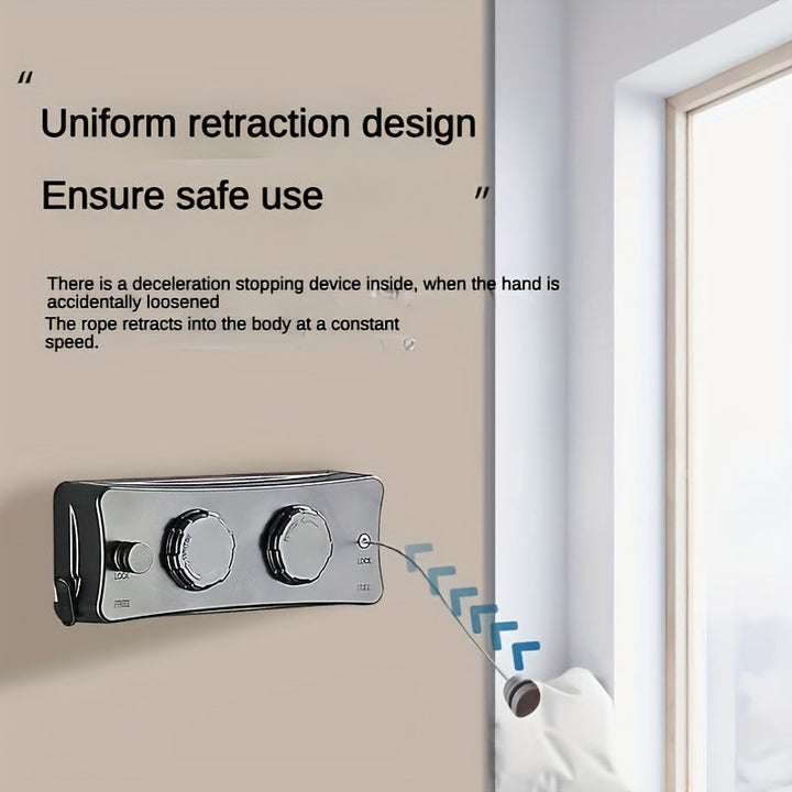 Retractable clothesline stainless steel 5.1 m double line | Stornfield
