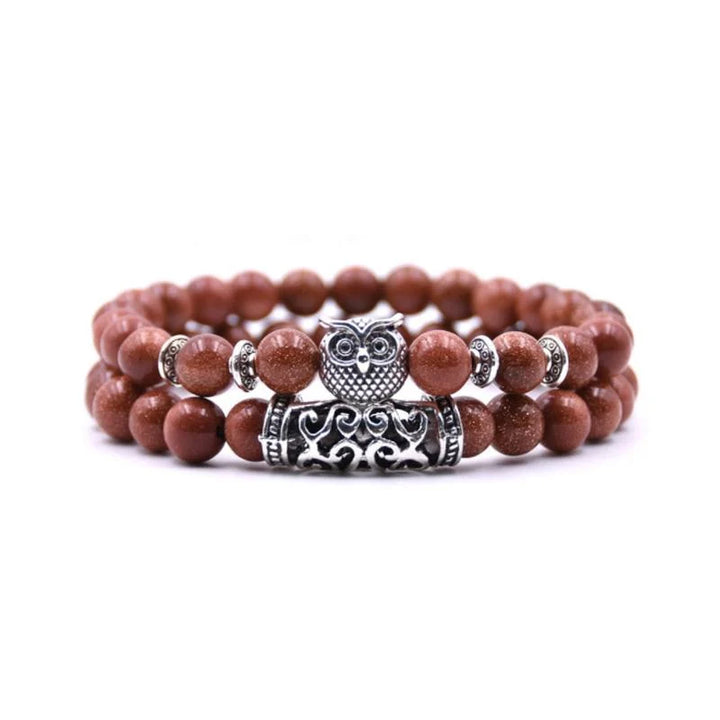 Stornfield | Bracelet en pierre naturelle avec charme hibou
