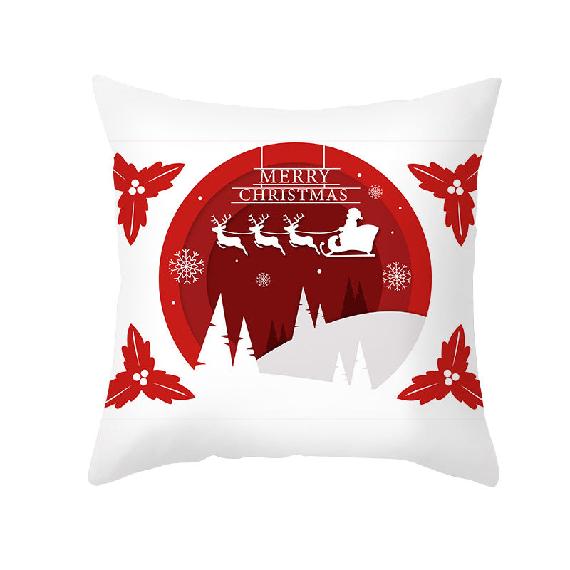 Festive Holiday Square Throw Pillow Cover Merry Christmas Ornaments & Snowflake Print with Concealed Zipper