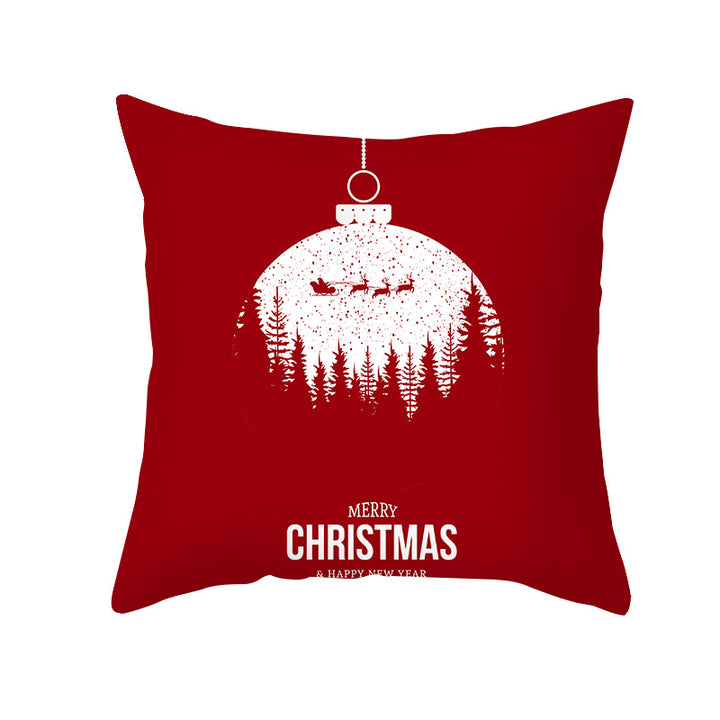 Festive Holiday Square Throw Pillow Cover Merry Christmas Ornaments & Snowflake Print with Concealed Zipper