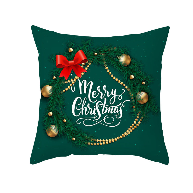 Festive Holiday Square Throw Pillow Cover Merry Christmas Ornaments & Snowflake Print with Concealed Zipper
