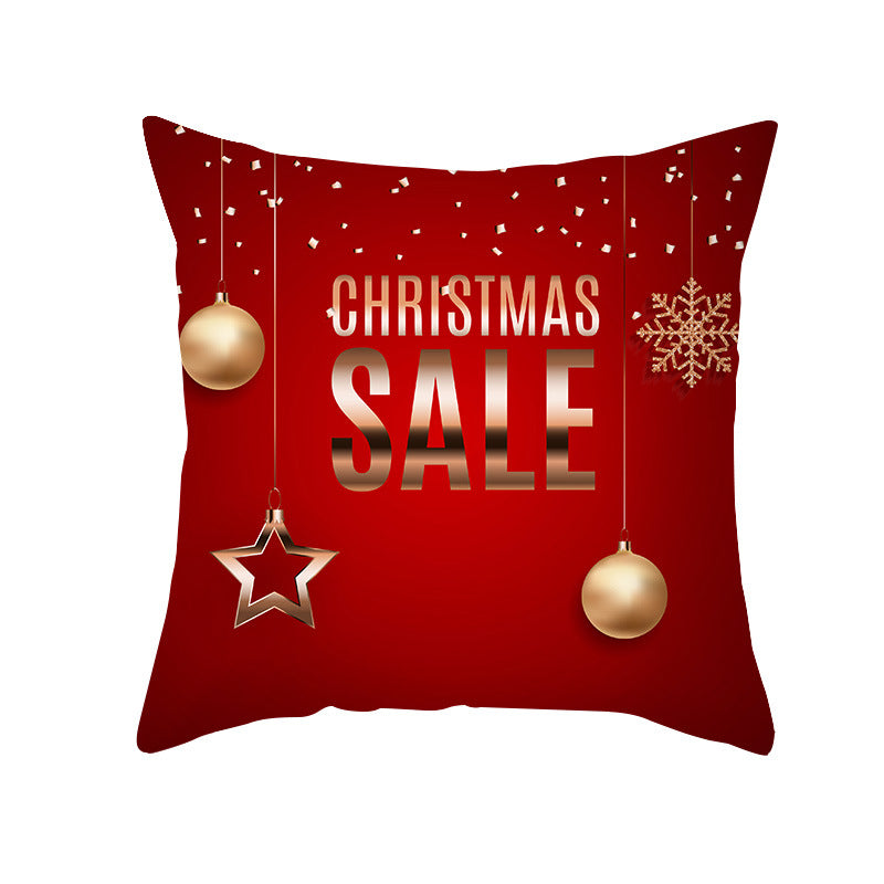 Festive Holiday Square Throw Pillow Cover Merry Christmas Ornaments & Snowflake Print with Concealed Zipper