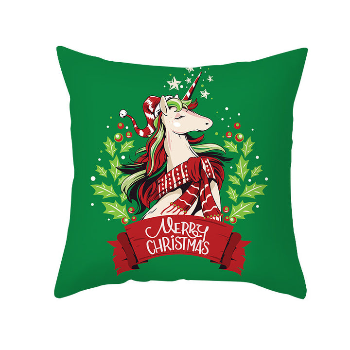 Festive Holiday Square Throw Pillow Cover Merry Christmas Ornaments & Snowflake Print with Concealed Zipper