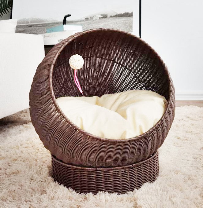 Modern Whimsical Woven Pet Bed Stornfield