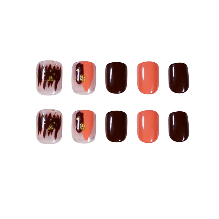 Artificial Nail Art with Gold Decorations Stornfield