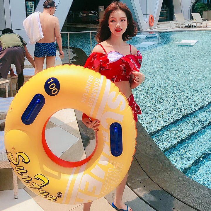 Unisex Inflatable Swimming Ring with Practical Handles Stornfield