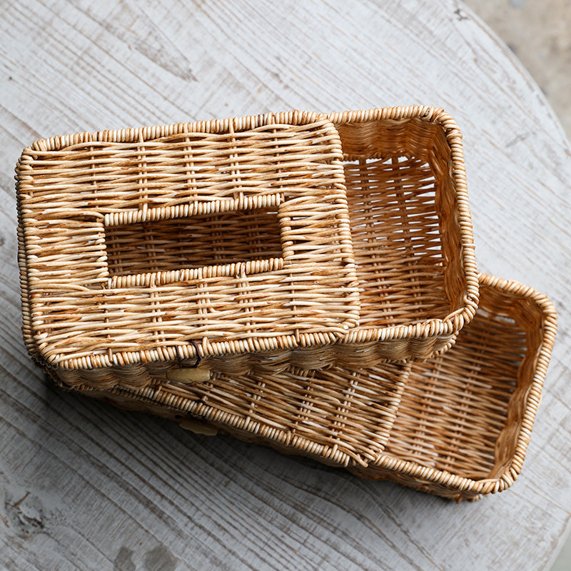 Handmade Wicker Storage Box with Lid Stornfield