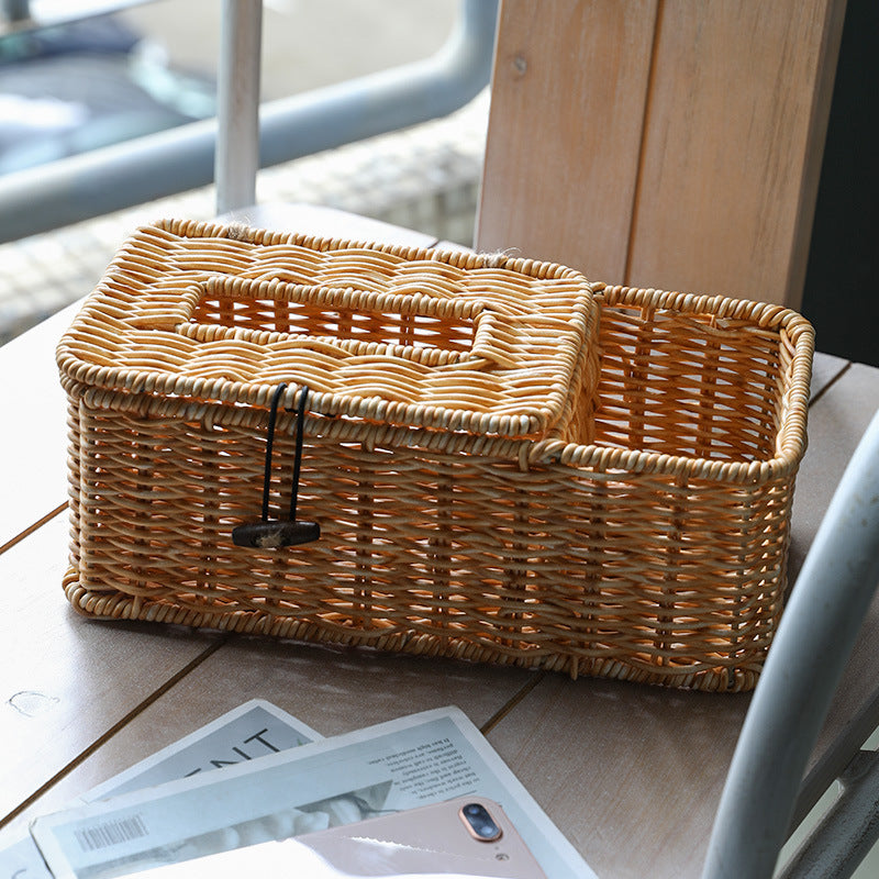Handmade Wicker Storage Box with Lid Stornfield
