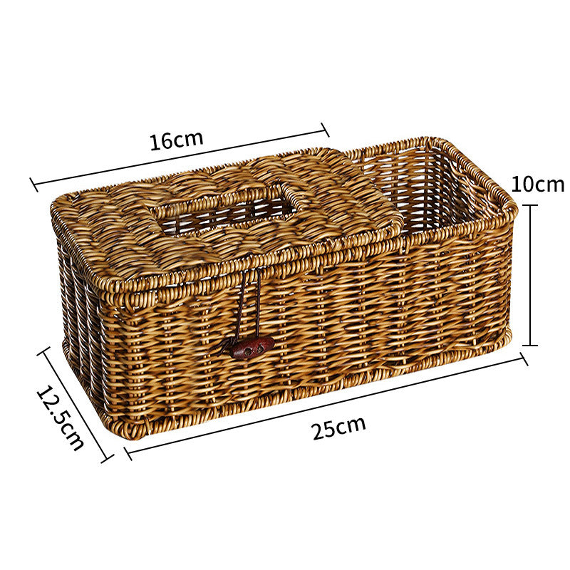 Handmade Wicker Storage Box with Lid Stornfield