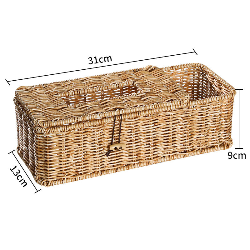 Handmade Wicker Storage Box with Lid Stornfield