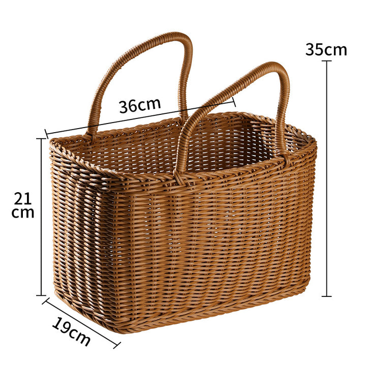 Unisex Handwoven Shopping Basket with Two Handles Stornfield
