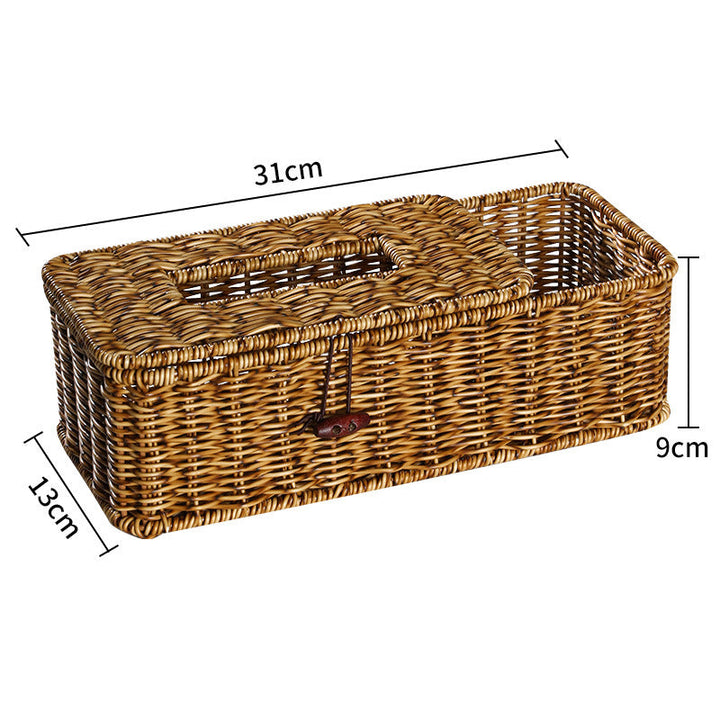 Handmade Wicker Storage Box with Lid Stornfield
