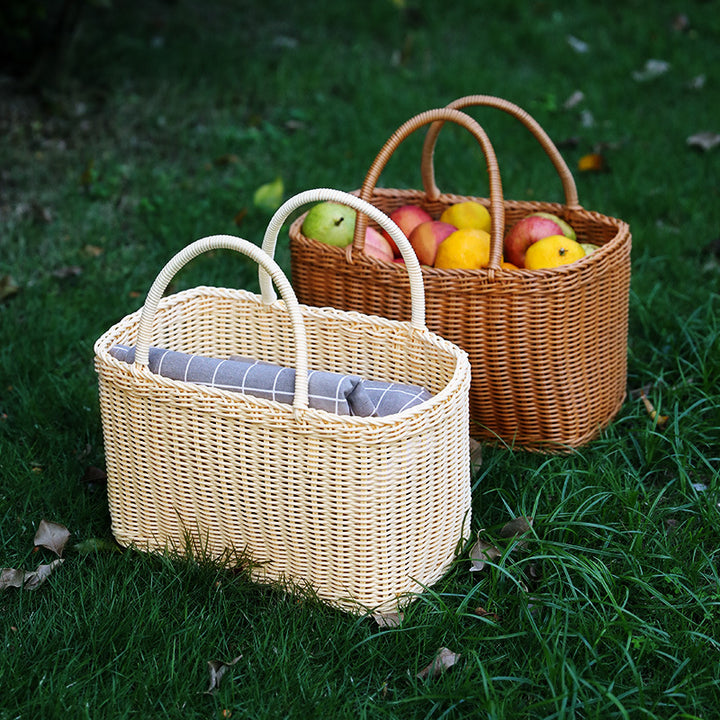 Unisex Handwoven Shopping Basket with Two Handles Stornfield