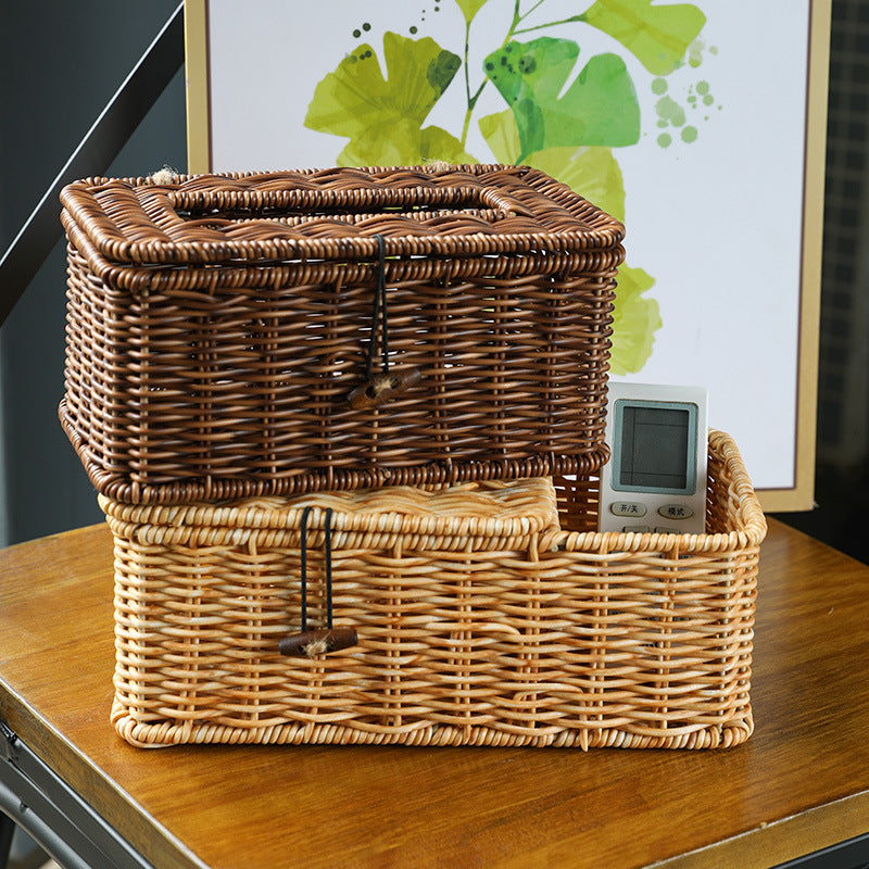 Handmade Wicker Storage Box with Lid Stornfield