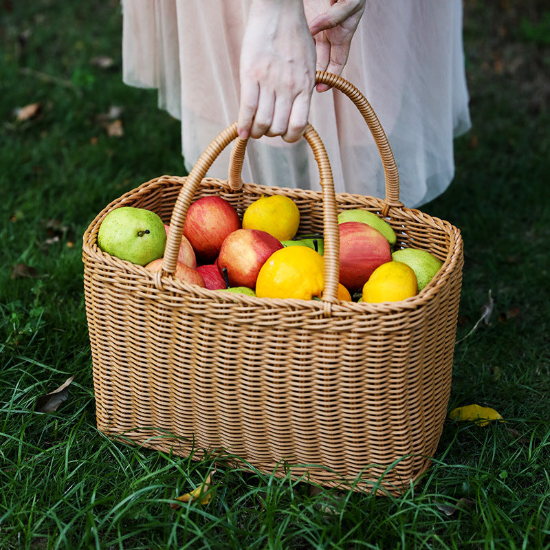 Unisex Handwoven Shopping Basket with Two Handles Stornfield