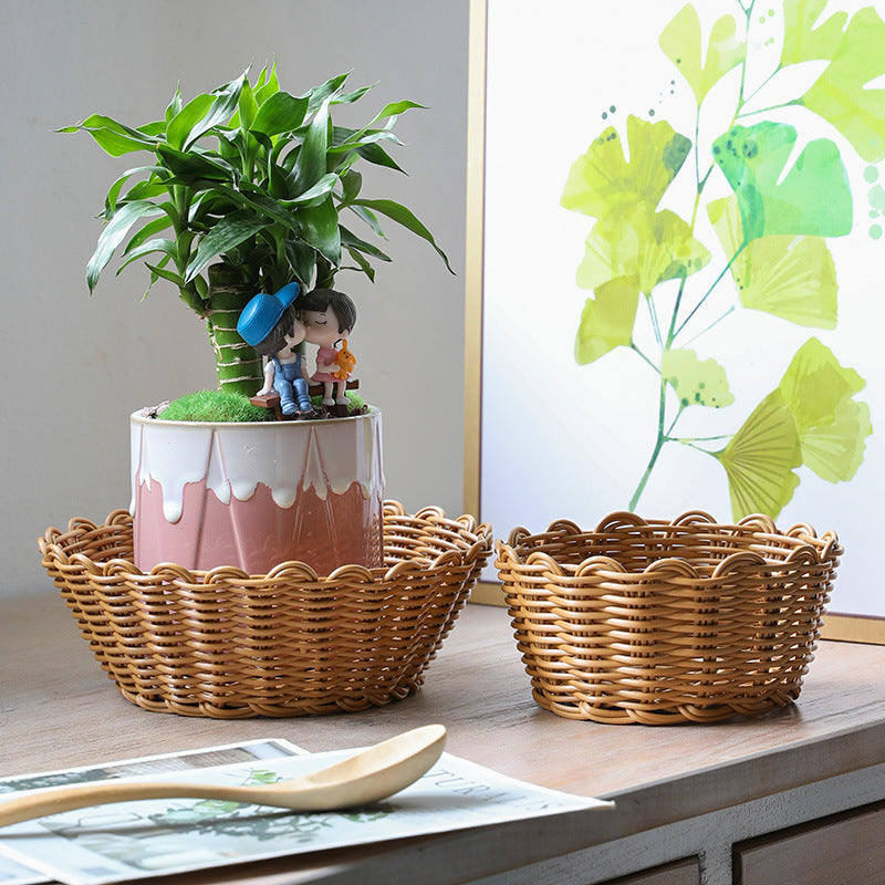 Unisex round braided storage basket Stornfield