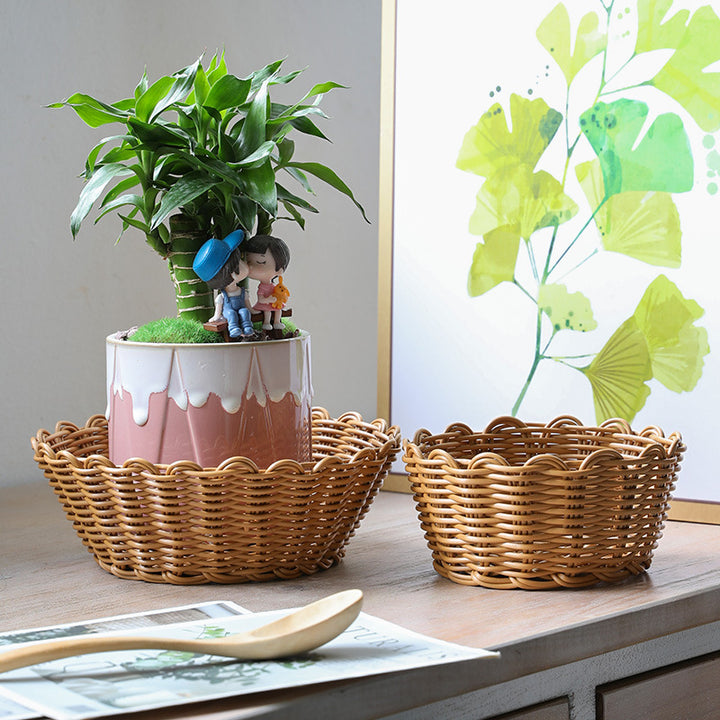 Unisex round braided storage basket Stornfield