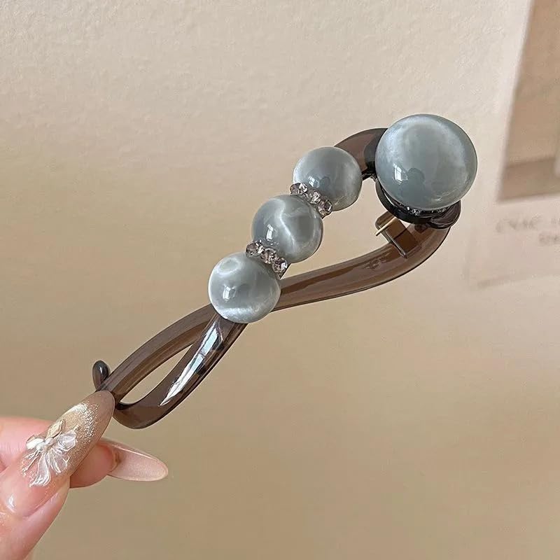 Elegant Rose Pearl Twist Hair Clip Stornfield