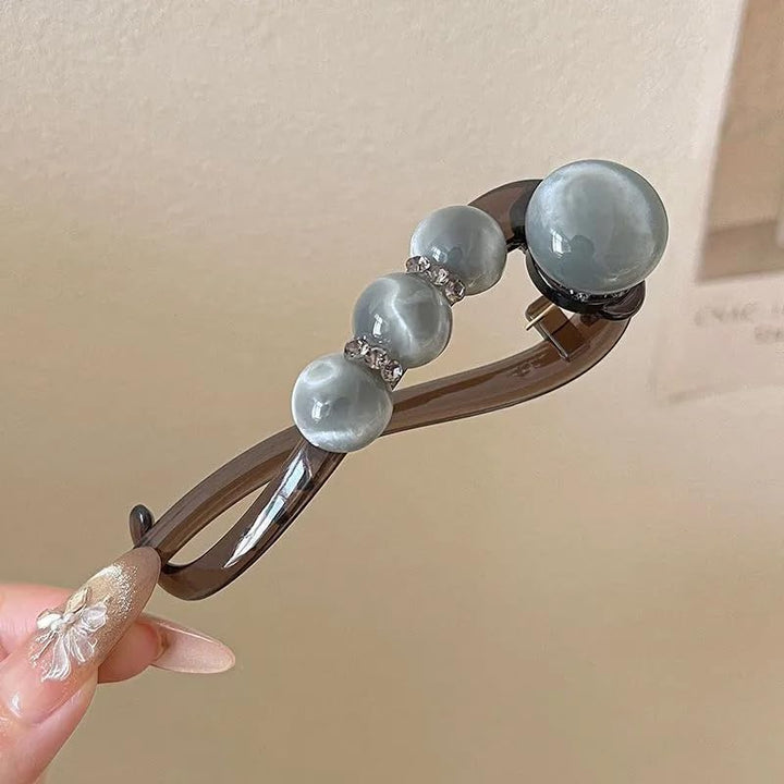 Elegant Rose Pearl Twist Hair Clip Stornfield