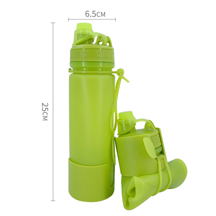 Women's foldable silicone drinking bottle with secure closure Stornfield