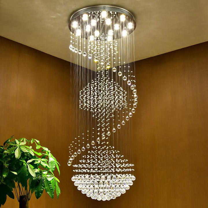 Crystal Spiral Twinkling Chandelier