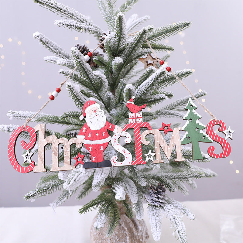Festive Wooden Christmas Decoration Sign