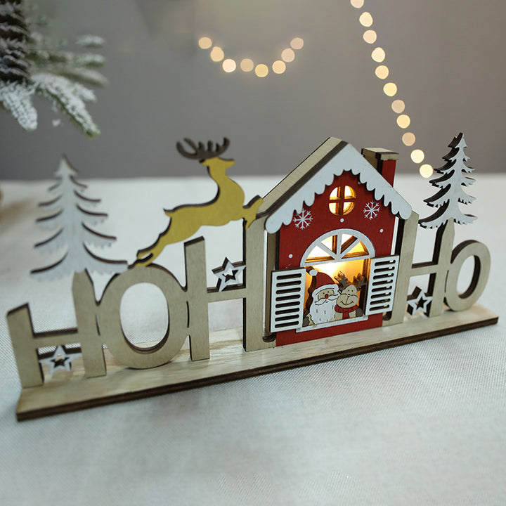Wooden Holiday Village Sign Decor
