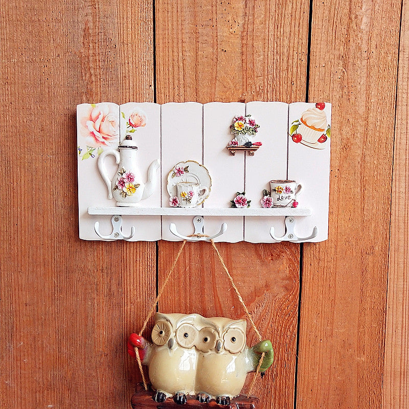 Decorative Floral Wall Hook Rack