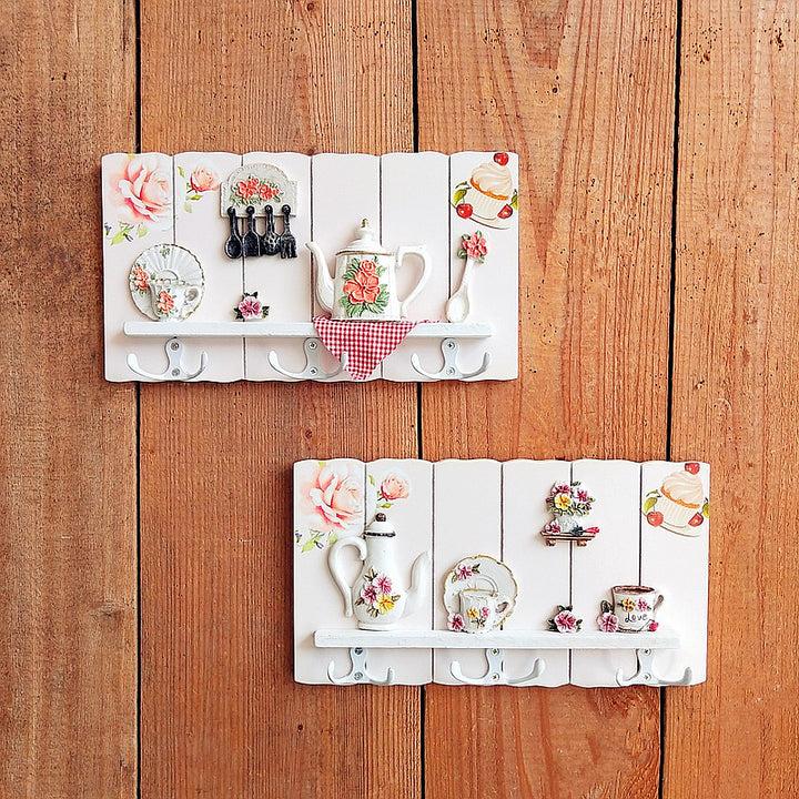 Decorative Floral Wall Hook Rack