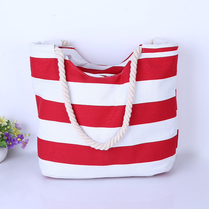 Beach-friendly cotton bag with robust cord handles Stornfield