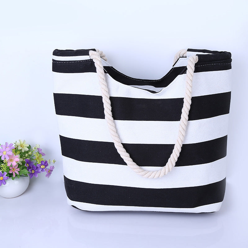 Beach-friendly cotton bag with robust cord handles Stornfield