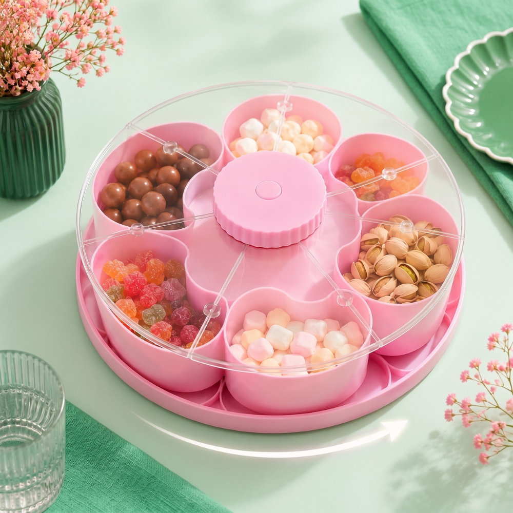 ServeSpin rotating tray with compartments | Stornfield