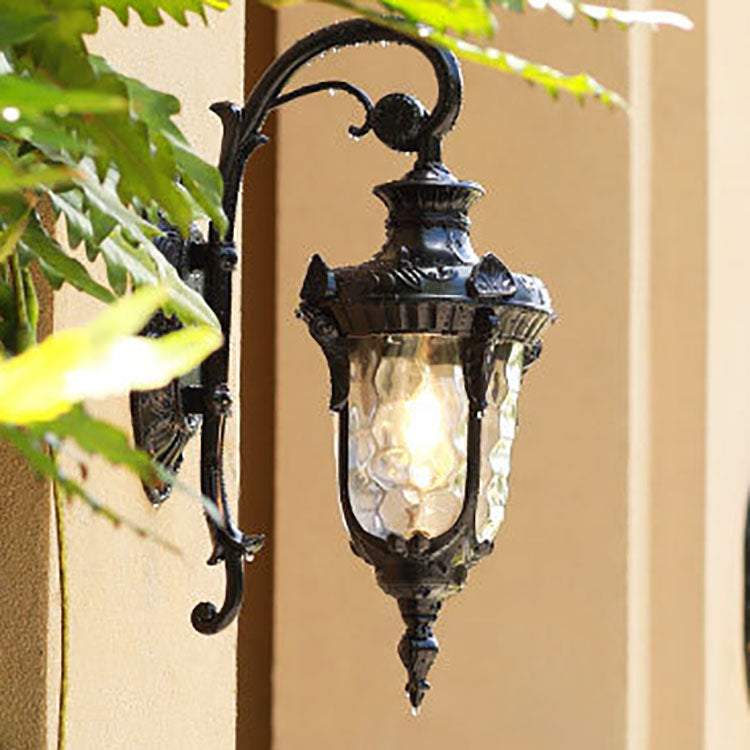 Traditional European Cylinder Lantern Aluminum Glass 1-Light Outdoor Wall Sconce Lamp For Outdoor Patio | Stornfield