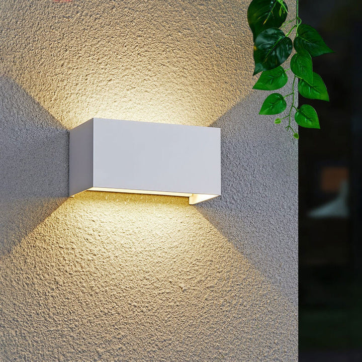 Modern Outdoor Waterproof Rectangular LED Up and Down Illuminated Outdoor Wall Sconce Lamp | Stornfield